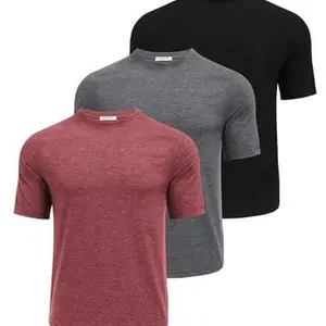 PINSPARK Men's 3 Pack Workout Shirts - Quick Dry Gym Athletic Shirts Moisture Wicking Short Sleeve T Shirts