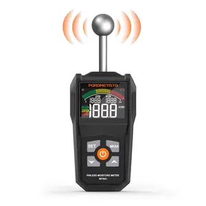 POROMETISTO-WTS01 Digital Wood Moisture Meter, 20-40mm Analysis Depth, Non-destructive Spherical Hygrometer Wood, Cement, Plaster, Concrete, Building Materials Moisture Detector Humidity Tester Moisture Meter