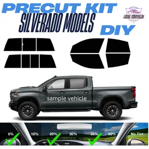 Nano Carbon Silverado Trucks Pre Cut Window Tint Film Kit DIY All Sides + Back