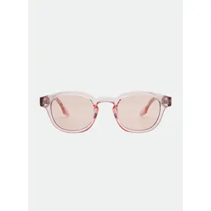 OTRA Summer Transparent Pink Wayfarer Sunglasses with Light Pink Lenses & 100% UV Protection Vegan Pouch
