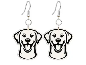 Labrador Earrings Lightweight Dog Jewelry Dangle Pet Lover Gift Handmade USA
