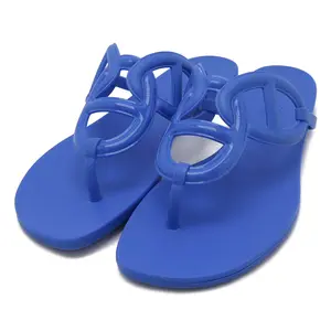 Pre-owned HERMÈS Rubber Small Leather Goods Egérie Chaine d'Ancre Thong Sandals 38