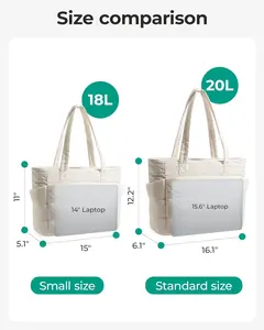 BAGSMART Tote Bag for Women, Lightweight Puffy Tote Bag with Compartments Shoulder Bag Handbag for Travel, Work, Gym | Lightweight