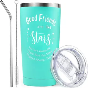 Best Friend Tumbler, Friend Gifts for Women Men - 20oz Insulated Tumbler Cup with Straw and Lid, Best Friend Birthday Gifts for Women Friendship Bestie Gifts for Women Friends Female