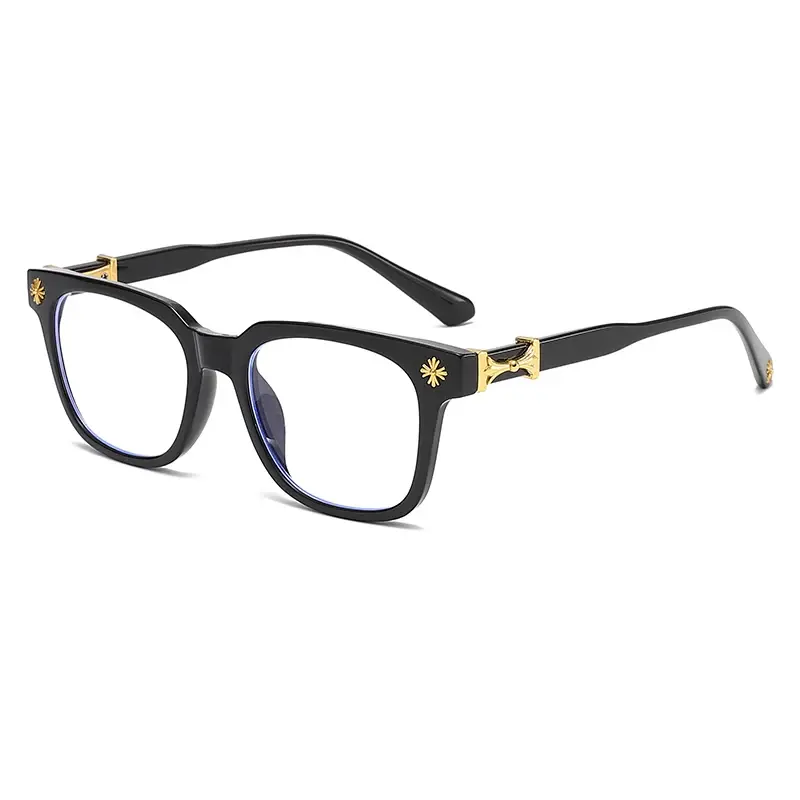 Classic 3Pcs Square anti Blue Light Glasses for Men and Women Black & Transparent Frame Unisex Computer Wearing Women Glasses NONE