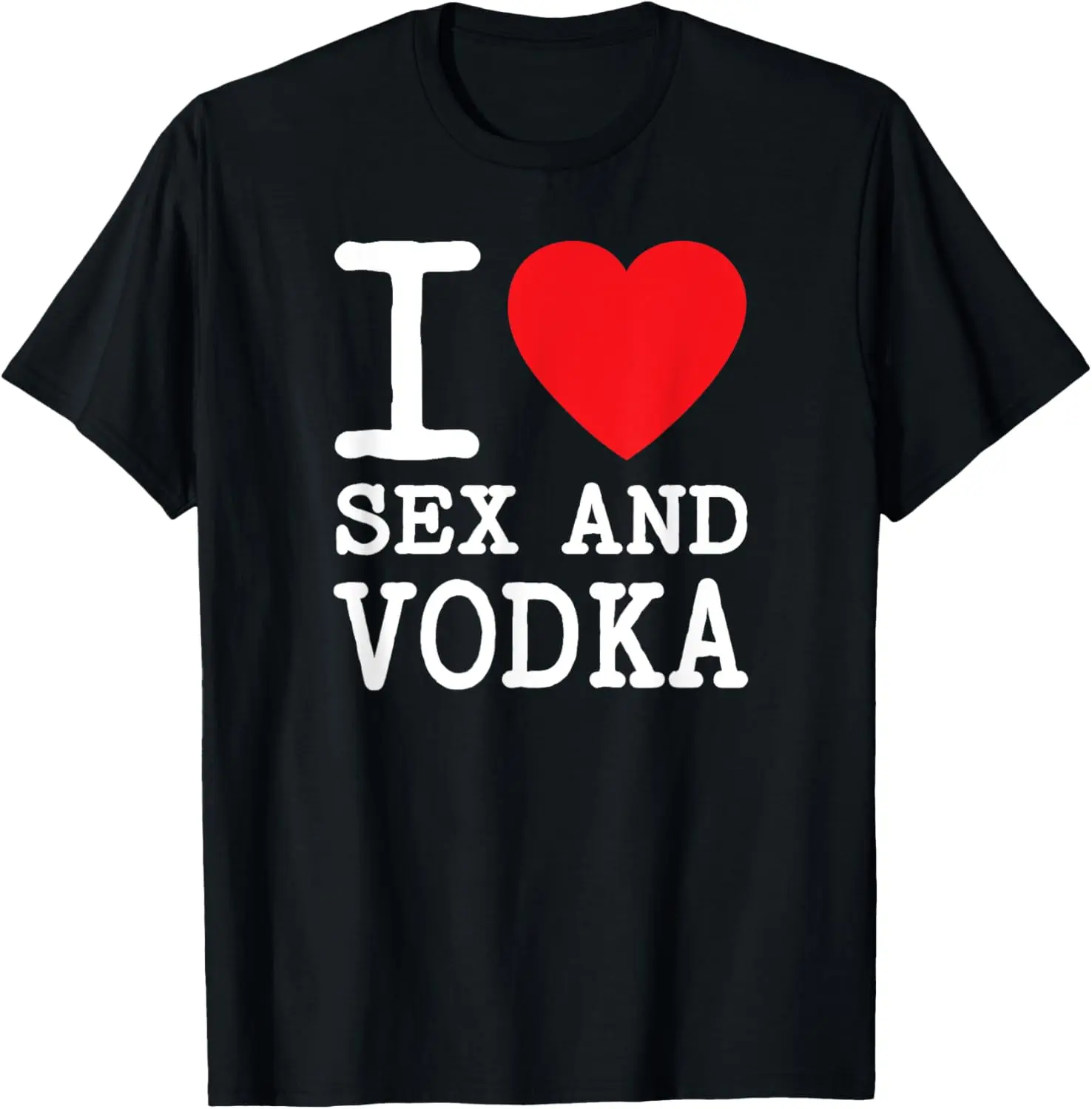 Cotton Short Sleeve Shirt, I Love Sex Vodka for Funny Drinking Women of Red Heart Party T-Shirt Adult size Streetwear,Menswear Casual Summer Tee,Fashion Gift