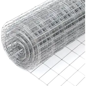 Galvanized Welded Wire Fence, 4Ft x 50Ft 15GA Garden Chicken Wire Fence Roll, Wire mesh Fence Size 2" x 4" Metal Fencing, Ideal for Animal Enclosures, Property Protection, Garden Fence, Rabbit Fence