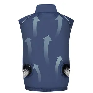 Outdoor Cooling Jacket with Fan, Breathable Rechargeable Work Cooling Gear, USB-Powered Lightweight Sleeveless Cooling Vest for Fishing, Gardening, Hiking, Cycling, Construction and Outdoor Daily Tasks