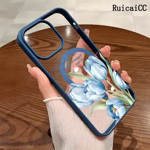 Premium Magnetic Phone Cases for iPhone11/12/13/14/15/16//17/Air/promax/Plus Blue Tulips Isaiah 60:22 Quote pattern 2k cased MagSafe Ready, Anti-Fall, Springtok and Ultra-Thin Design | Perfect for Everyday Use Screen Protector Resistance