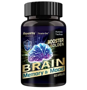 Royavita Spring Brain Support Vitamin Dietary Supplement Capsules, 60-Count Health Brain Supplements for Memory Focus, Mood Balance-2 Boosters