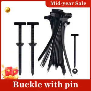 Nylon Universal Self-Locking Cable Tie Buckle Holder - 20/100pcs Multipurpose Plastic Insulate Pocket for Quilt Storage, Home Electrical Wire & Cable Organization