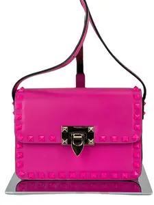Pre-owned Valentino Leather Shoulder Bags Gavavani Small Rockstud Pink Shoulder Bag