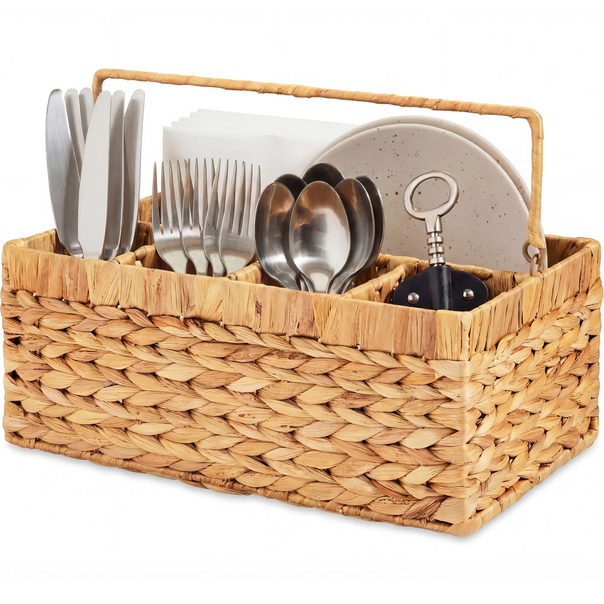 Best Choice Products Utensil Caddy w/Handle, Woven Wicker Utensil Silverware Flatware Organizer Best Choice Products Utensil Caddy w/Handle, Woven Wicker Utensil Silverware Flatware Organizer