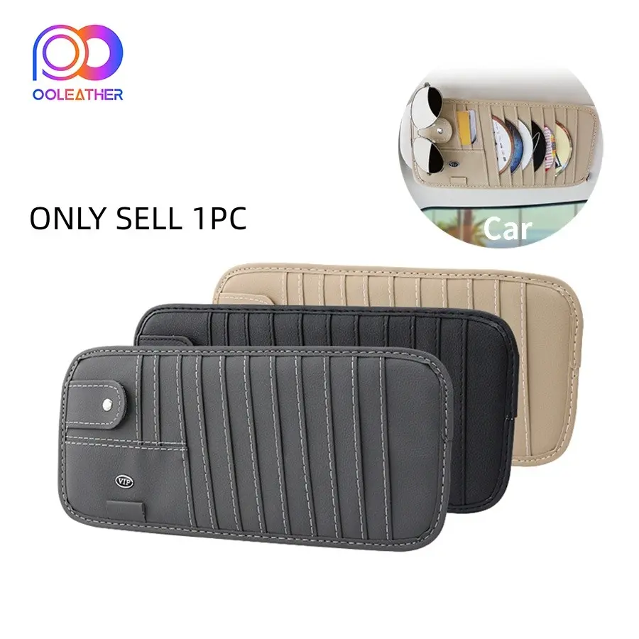 Car CD Case Holder, Vehicle Sun Visor Organizer for Auto with DVD Storage Sleeves, Universal Sunglasses Holder, Card Pockets, Multifunctional Car Organizer, Car Interior Organizers, Car Accessories, Car Organization Supplies, Car Essentials