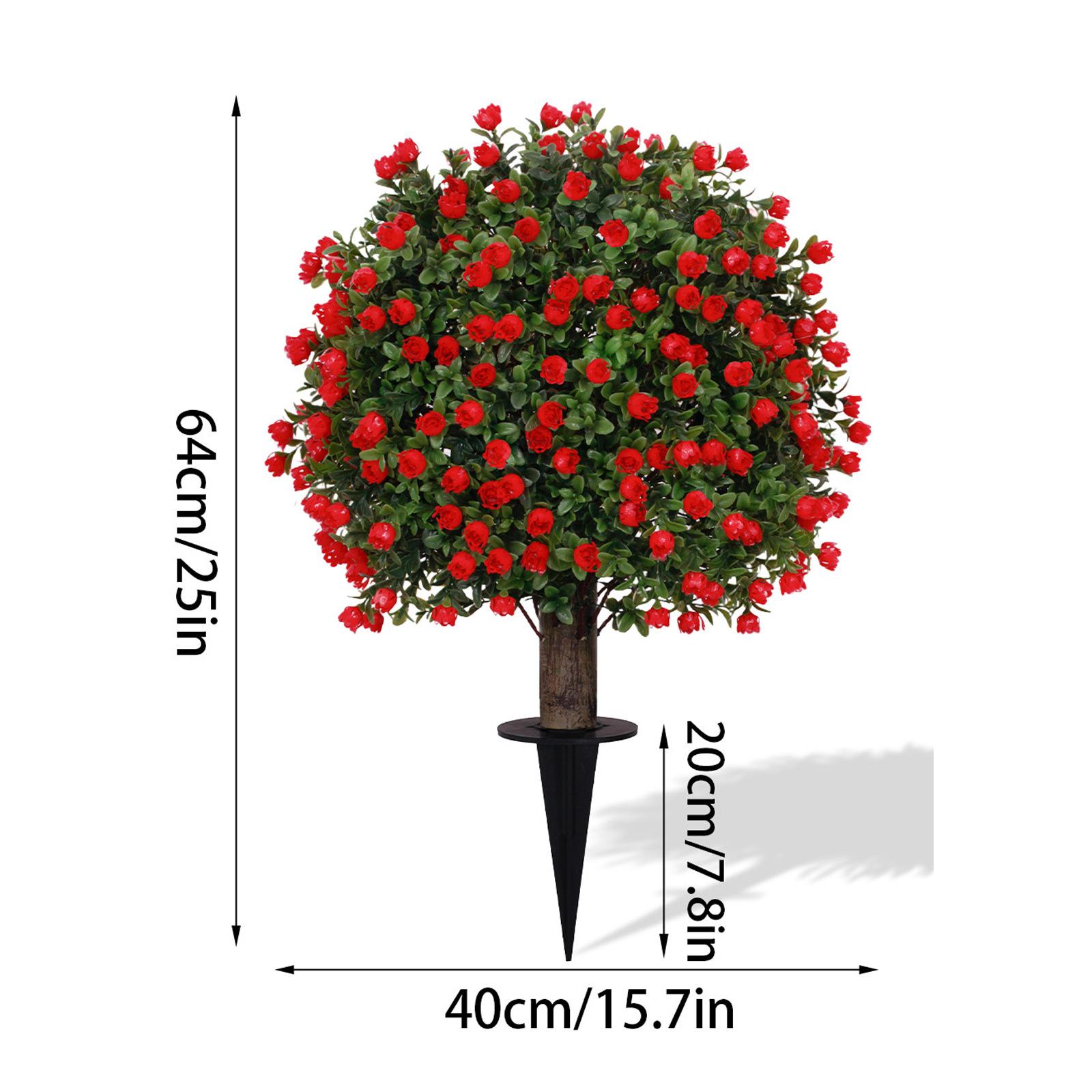 A set of 2 artificial simulated lavender flower arrangements, decorative artificial shrubs with thorns, UV resistant artificial evergreen trees for porch, outdoor flower pots, indoor flower pots