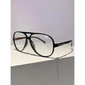 Unisex Vintage Simple Aviator Frame Eyeglasses, 2024 New Style Trendy Frames Casual Anti Blue-ray Eyeglasses for Everyday Use, Fashion Accessories for Outdoor Activities