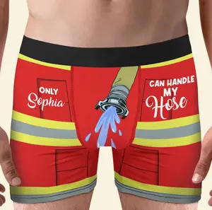 Only She Can Handle My Hose, Men boxer Briefs, Funny Gift For Fireman Personalized boxers For Men, Custom Underwear Gift for Boyfriend, Valentines Gift for Husband, Funny Personalized Underwear,Custom Underwear ethika boxers ethika boxers Fabric Menswear