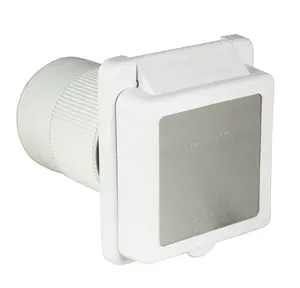50 Amp 125V/250V White Inlet with Stainless Steel Trim
