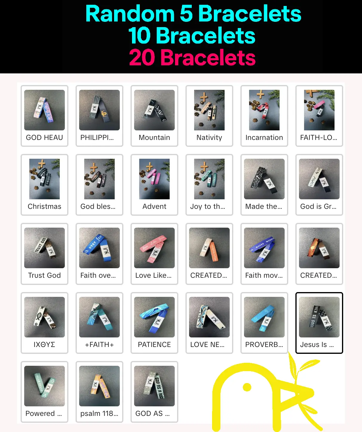 Bible Verses Daily Bracelet – Random 5 / 10 / 20 Pack – TikTok Trending Styles