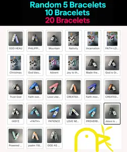 Bible Verses Daily Bracelet – Random 5 / 10 / 20 Pack – TikTok Trending Styles