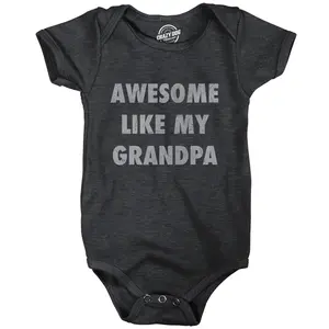 Awesome Like My Grandpa Baby Bodysuit Funny Sarcastic Grandfather Lovers Graphic Novelty Tee for Infants Funny Baby Onesies Sarcastic Clothes for Baby Funny Grandpa Onesie Novelty Onesie Black -