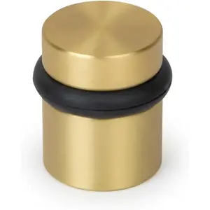 Floor Door Stopper, Quickly Installed Wall Protector, Wall Protectors from Door Knobs, Floor Door Stop with Mounting Hardware Included - Satin Brass - 1.5 Inch