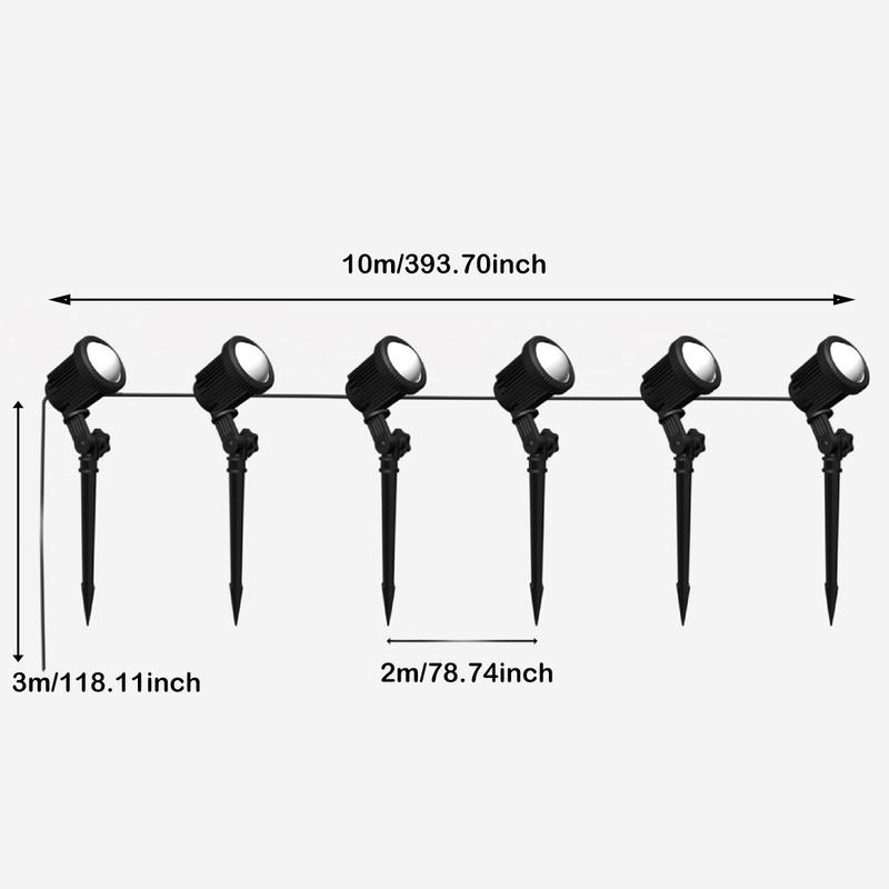 Smart Solar Spotlights Set of 6, APP Control, Total Length 42.7 Feet, 16 Million Colors, Ip65 Waterproof, Garden Path Lawn Decor, Outdoor Landscape Lighting