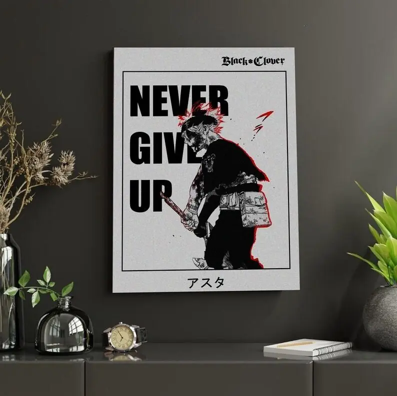 Black Clover Asta Poster Print - Manga Comic Art Photo Paper Wall Art with Mount, Home Decor Supplies for Wardrobe, Anime Room Decor, Kid Room (N02)