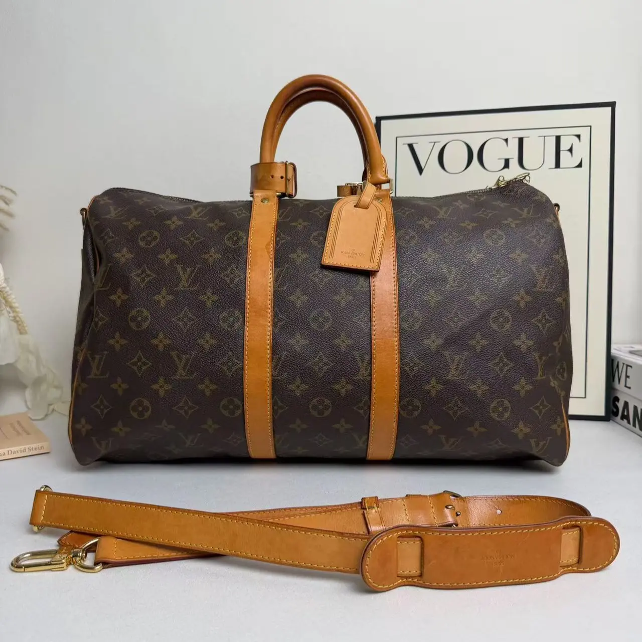 Pre-owned Louis Vuitton Monogram Keepall 50 Bandoulière Vintage Travel Bag