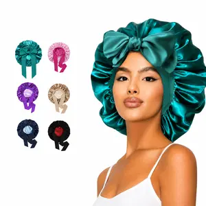 1Pcs/2Pcs/3Pcs Silk Satin Bonnet for Sleeping with Wide Tie Band & Bow, Adjustable Double Layer Hair Bonnet for Curly Braids Natural Hair, Anti Frizz Hair Wrap, Overnight Sleep Cap for Women, Viral Beauty Essential