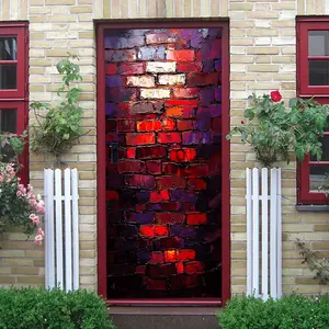 2pcs Vintage Brick Wall Art Stickers Stereo Simulated Brick Decals Self Adhesive Waterproof Removable Decorative Murals for Living Room Bedroom Home Renovation Decorative Stickers