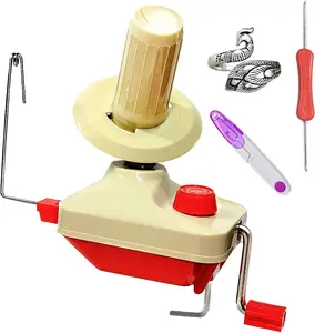 Yarn Winder, Easy to Set Up and Use - Hand Operated Yarn Ball Winder 3.5 Ounce Capacity + 1 count Adjustable Knitting Loop Crochet + 1 count Crochet + 1 count