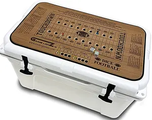 VORTEX COOLER PADS Yeti Cooler Pad Dice Football-Top for Yeti Tundra Cooler Lid Brown/Black Mat Easy Peel and Stick Application 3M Adhesive