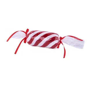 11.375"L x 2.375"Dia Peppermint Stick in White/Red