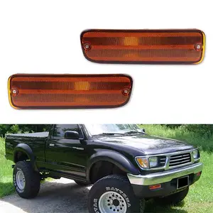 Amber Lens LH RH Front Bumper Signal Lights Housings Kit For Toyota Tacoma 1995 1996 1997 1998 1999 2000 Replace OEM 81520-35110 / 81510-35110