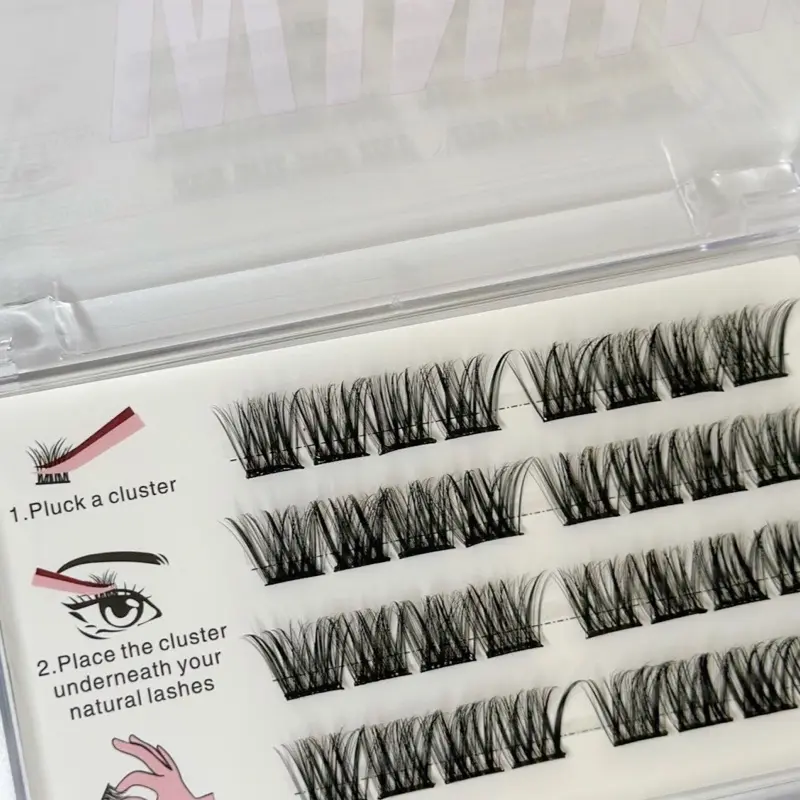 Midnight Pre-Glued Lashes - Eye Makeup Accessory, Pluck and Place for Optimal Fit - Eyelashes