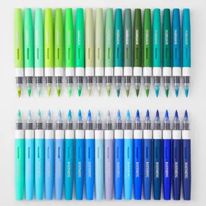 ROSYMENG Green Blue Art Markers: 36 Colors   Pen Set with Soft Brush Tip, Straight Liquid Quick-Dry Design, Drawing Supplies for Adult Coloring Books, Rock, , Glass, Fabric
