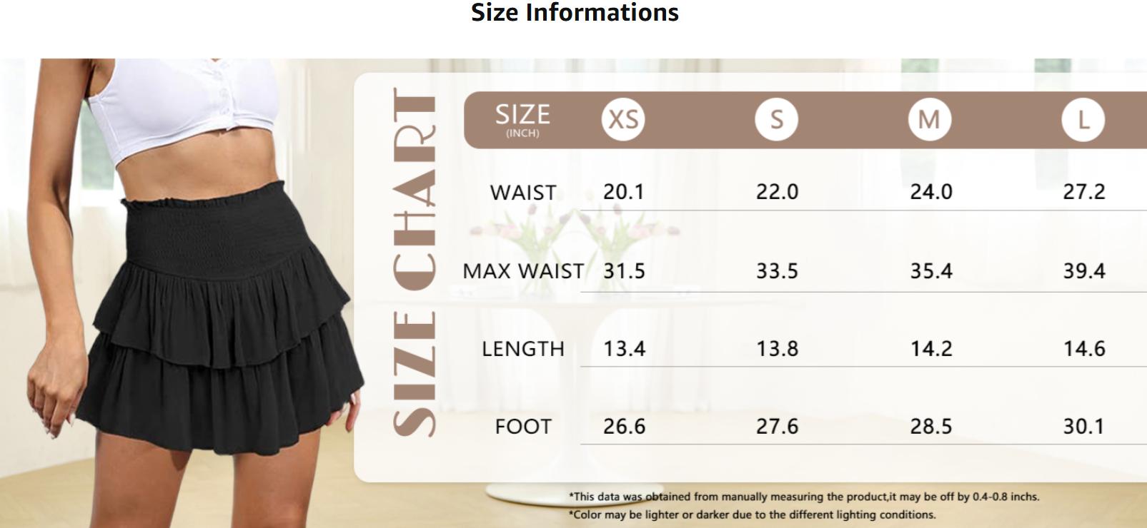 IDEALSANXUN Ruffle Mini Skirt for Women Smocked Waist A Line Cute Short Flowy Beach Casual Pleated Womenswear Bottom Elastic Lightweight Flare Tie Front tennis skort summer lace floral skirt Women's High Waist Ruffle Mini Skirt Stretchy Elastic eyelet IDEALSANXUN Ruffle Mini Skirt for Women Smocked Waist A Line Cute Short Flowy Beach Casual Pleated Womenswear Bottom Elastic Lightweight Flare Tie Front tennis skort summer lace floral skirt Women's High Waist Ruffle Mini Skirt Stretchy Elastic eyelet