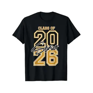 2026 Senior Class T-Shirt - Unisex Design for Fall And Winter, Perfect for Halloween, Christmas, Thanksgiving, And Veterans Day Gifts for Parents, Friends, Family, And Colleagues (Shirt Only) Vintage Oversized