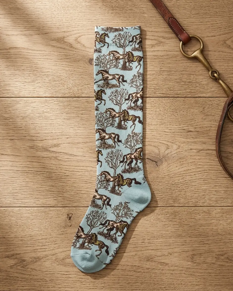 Horse French Toile Socks