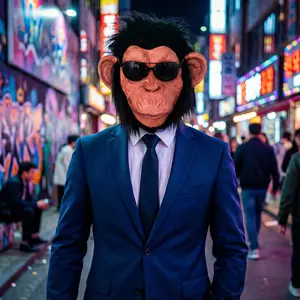 Creepy Animal Mask Monkey Mask Novelty Halloween Costume Party Chimpanzee with Hair Realistic Latex Role Play Party Mask for Hallowen Decorations Supplies Spooky Cool Chimp Look