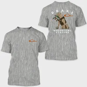 Drake Waterfowl Dog TShirt2, Mossy Oak Washed Bottomland Mallard Tee, Hanting Shirt, Gift for Dad