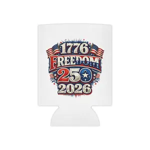 Freedom 250 Insulated Can Cooler - Patriotic Flag Design, Regular Can Beer Sleeve