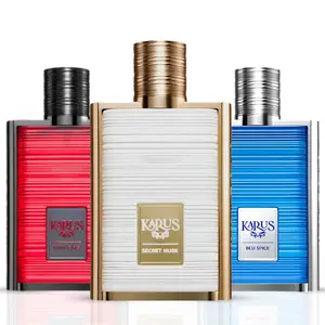Karus Blu Spice, Secret Musk & Oud Fire Eau de Parfum Sprays 100ml (3.4 oz) by Khadlaj (Bundle)