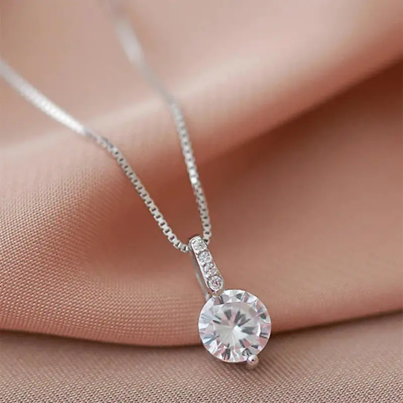 Elegant Rhinestone Pendant Necklace for Women, Elegant All-match Jewelry for Girls Gift, Female Classic Fashion Accessories for Daily Wear, Exquisite Jewelry Gift, Fashionable Rhinestone Decorated Necklace