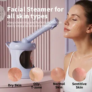 Professional Facial Steamer, Negative Ion Deep Cleaning Hydrating Steam Face Steamer, 360° Rotating Nozzle, Extendable Stand, Aromatherapy