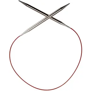 Red Lace Circular 24 inch (60cm) Stainless Steel Knitting Needle Size US 8 (5mm) 7024-8