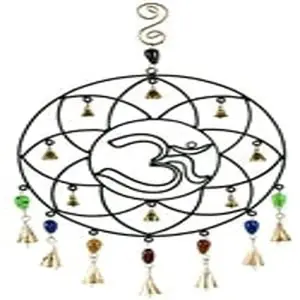 Om Symbol Chime with Bells & Beads - 125W 21H