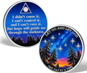 Recovery Coin - Let Go and Let God Sobriety Chip, One Day at a Time Medallion, Spiritual Strength & Healing Gift for Addiction Recovery, Sobriety Gifts for Al-Anon Members Visit the Value Valor Vow Store