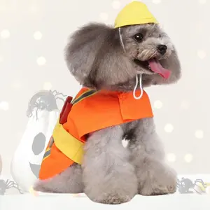 WEKKOPET Dog Halloween Costumes - Construction Worker Condiment Shirts for Small and Large Dogs